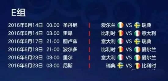 2016欧洲杯直播时间表:cctv5全程直播赛事