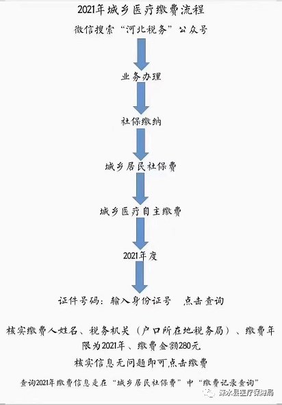 2021年度涞水县城乡居民医保网上缴费指南