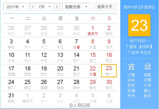 2017年闰几月?共有384天 农历6月出生的有两