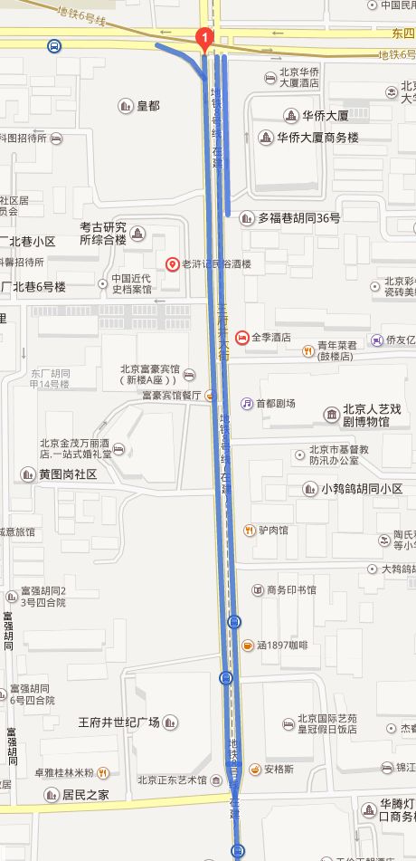 北京王府井示意图 王府井大街地图