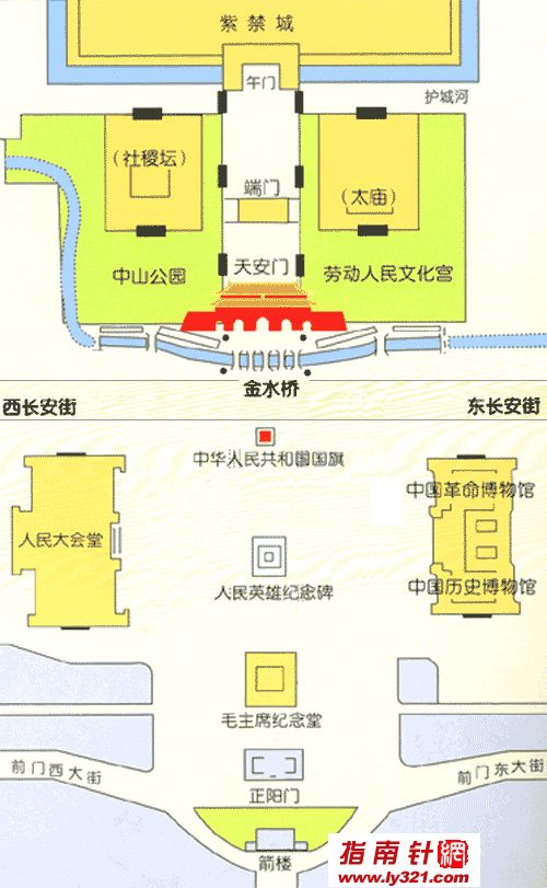 北京民警自制天安门周边简易地图 游天安门有