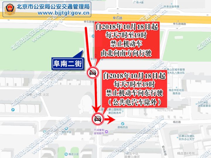 2018年10月18日起石景山区阜南二街及周边道路交通管制公告