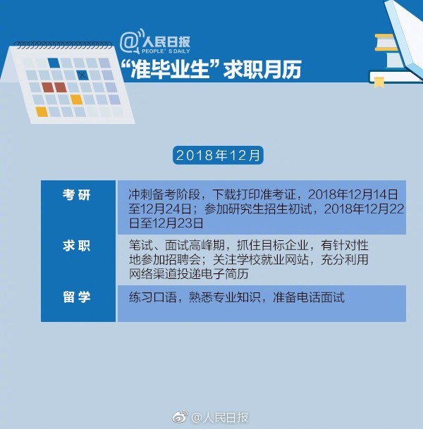 2019届毕业生实用就业月历(图解)