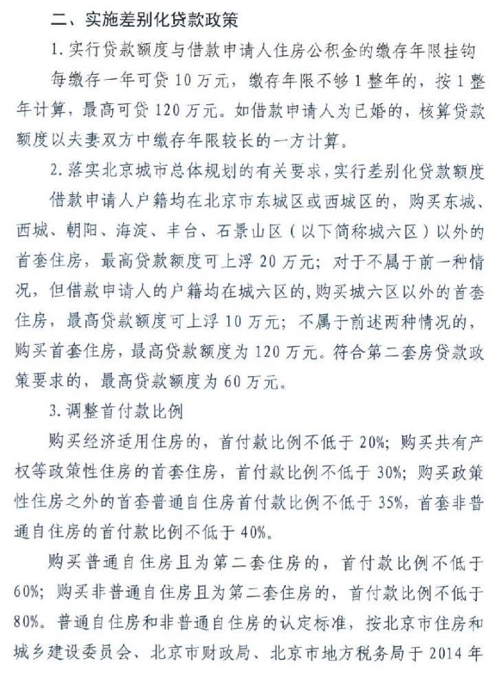 2018年北京公积金提取贷款新政策原文(借款条