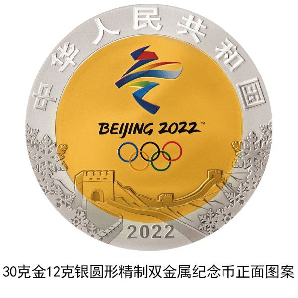 2022年冬奥会纪念币发行公告附图案