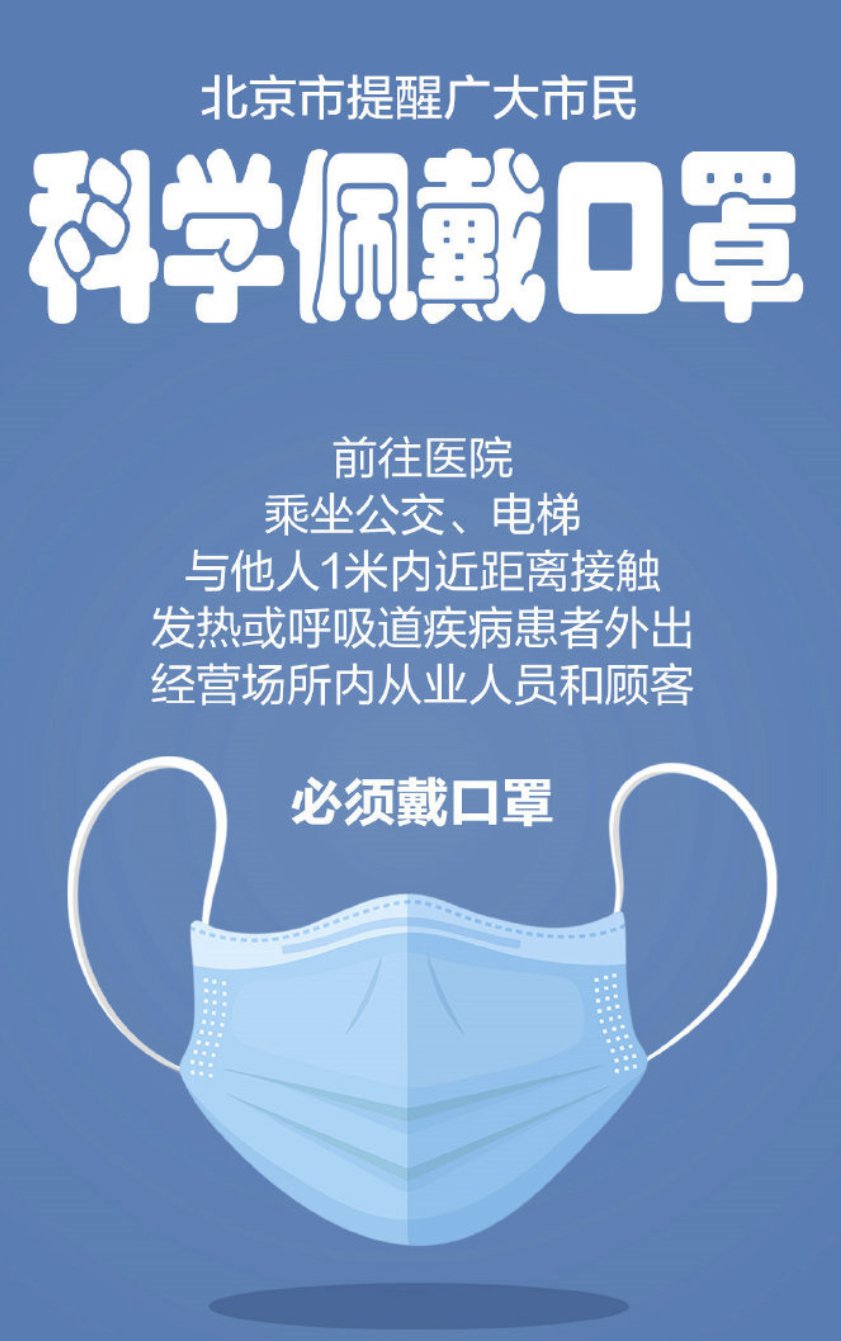 北京市温馨提醒五种情况一定戴好口罩