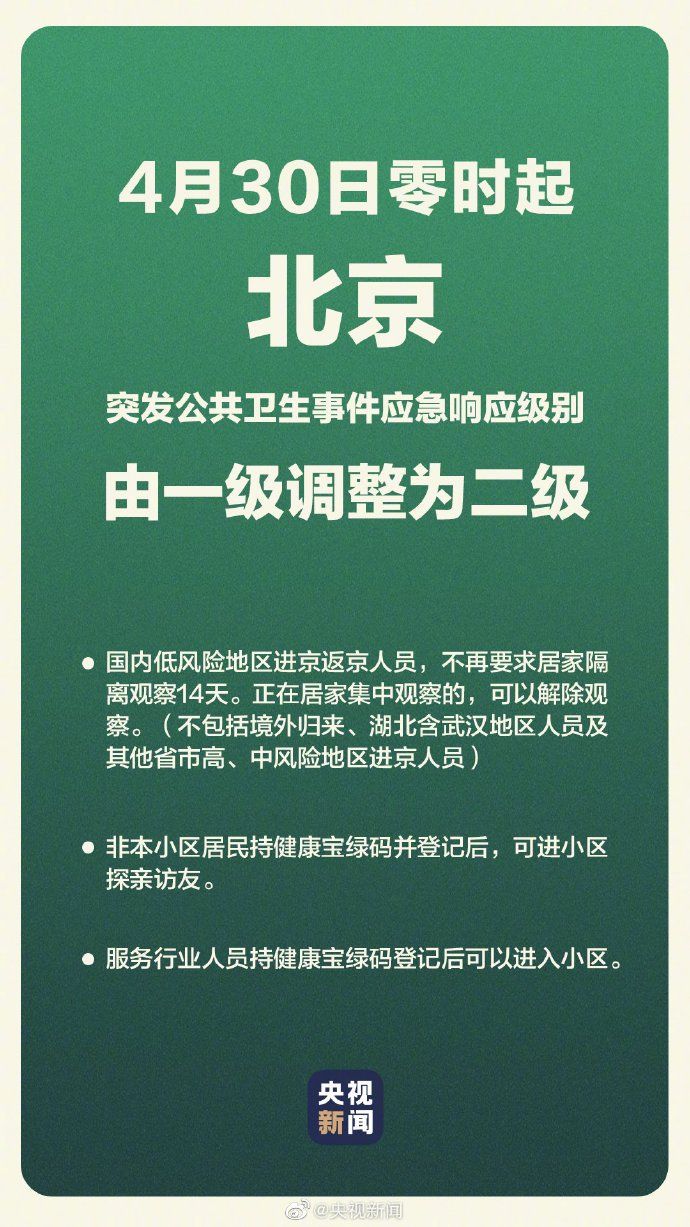 4月30日零时起北京最新防控措施图解