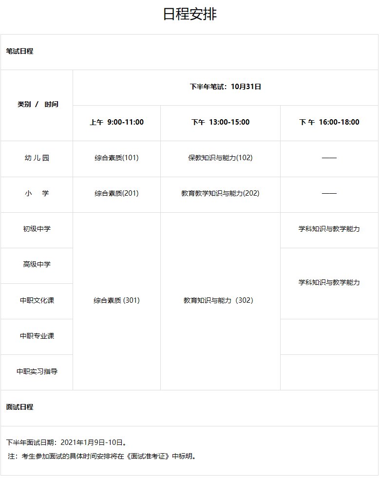 2020中小学教师资格考试时间确定