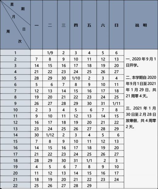 2020-2021年北京中小学寒暑假放假时间