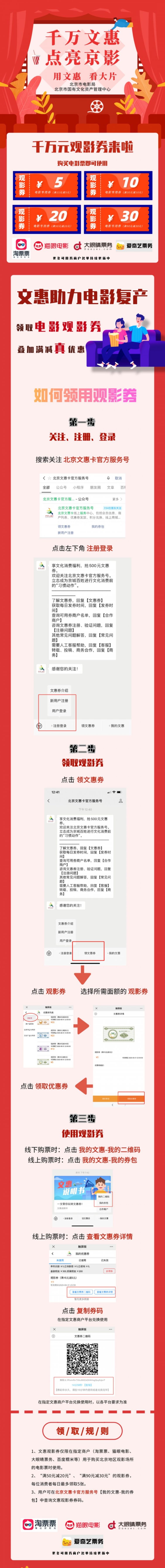 北京电影消费券怎么领?怎么用?一图看懂