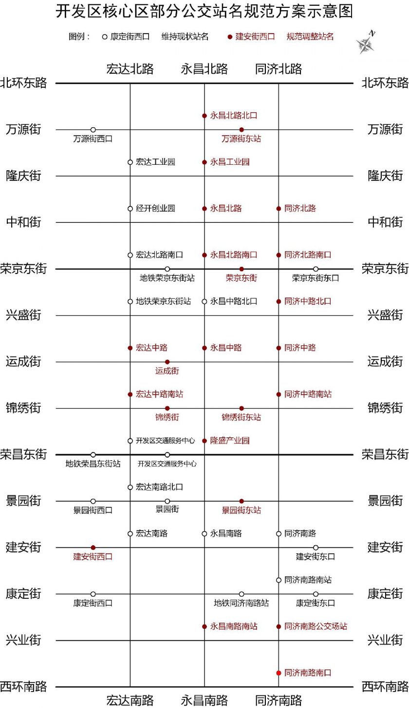 北京经济技术开发区公交站名规范方案的通告