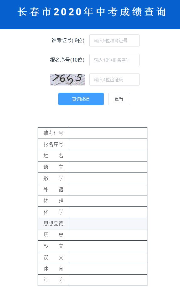 2020吉林省长春市中考成绩查询(网站入口 时间)