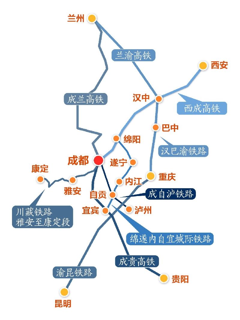 四川新规划5条高铁