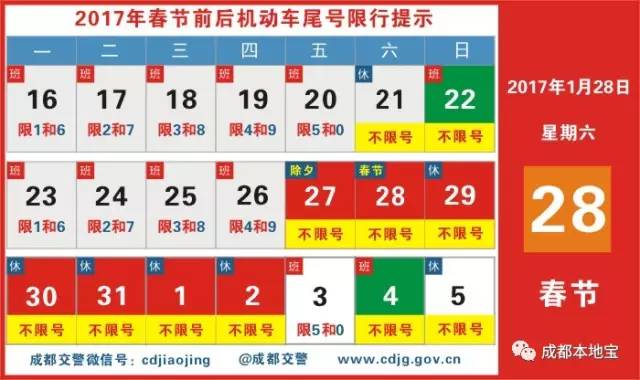 2017年2月4日成都限行吗