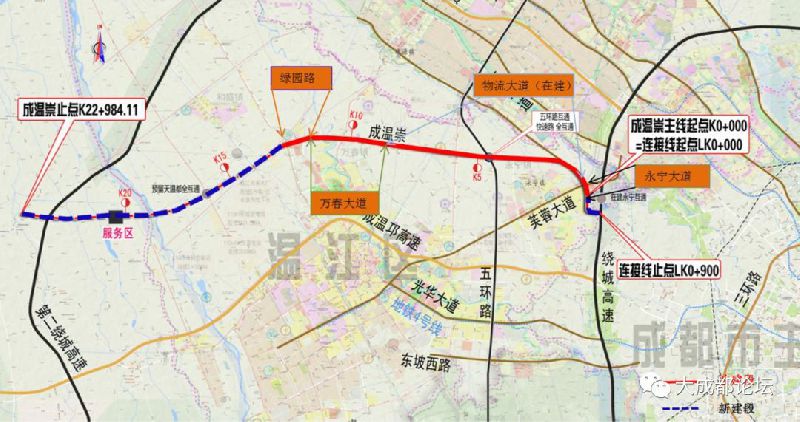 2019年6月成温崇快速路有可能开工 2021年12月通车