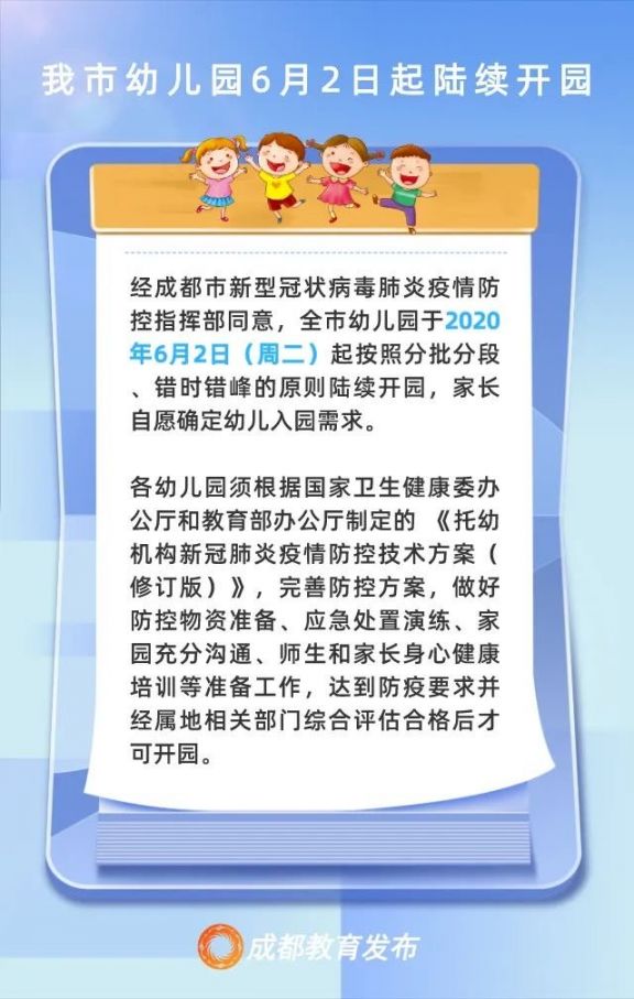2020年成都市幼兒園什么時候開學