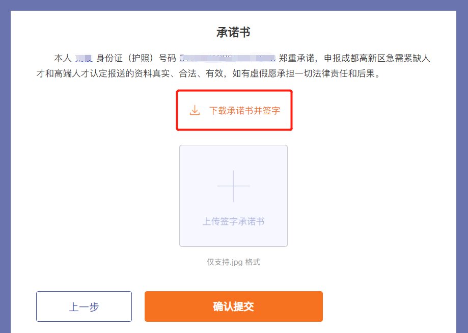 成都高新区四类人才线上申报指南