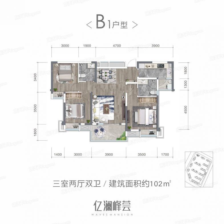 成都市大邑县亿澜峰荟人才公寓户型