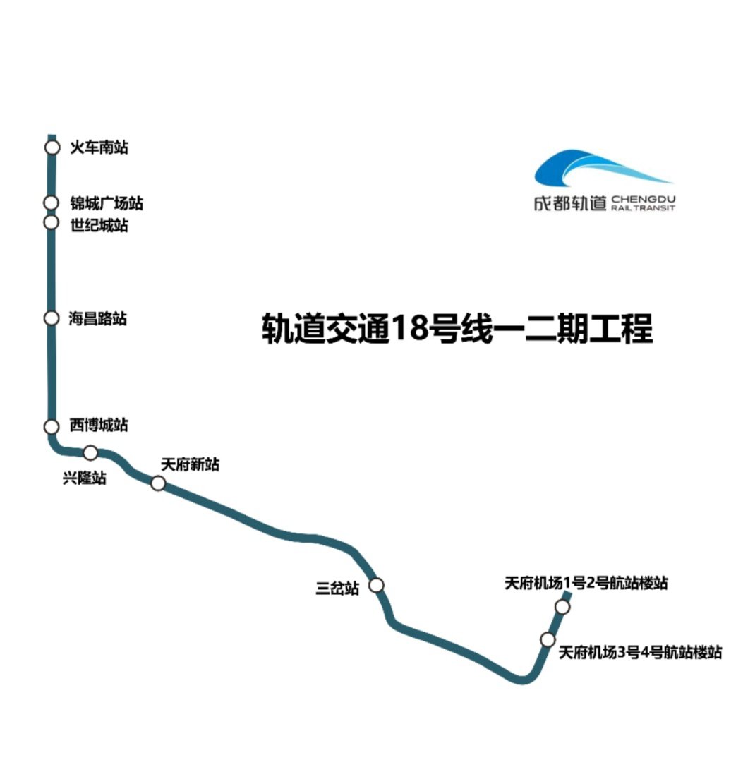 成都地鐵18號線一期最新消息（站點 線路圖 通車時間）