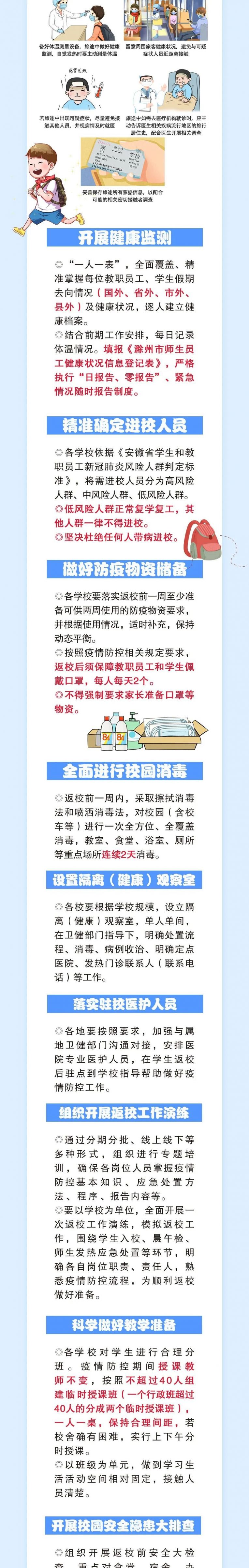 家长必看！滁州市高三初三年级学生返校工作方案发布