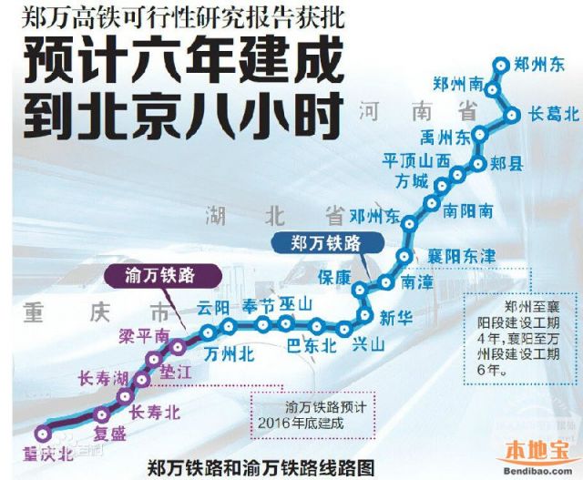 郑万高铁最新线路图（组图）