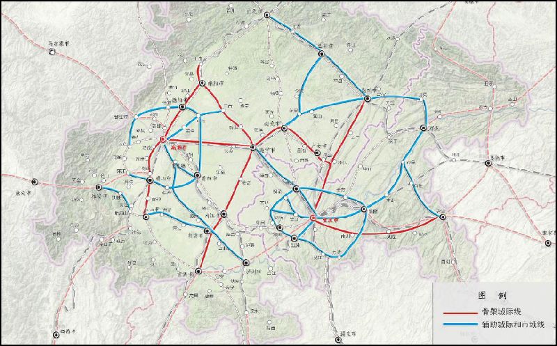 渝合城际铁路线路图(线路示意图)