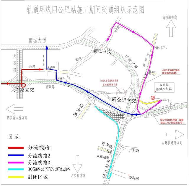 重庆轨道环线四公里站交通管制措施