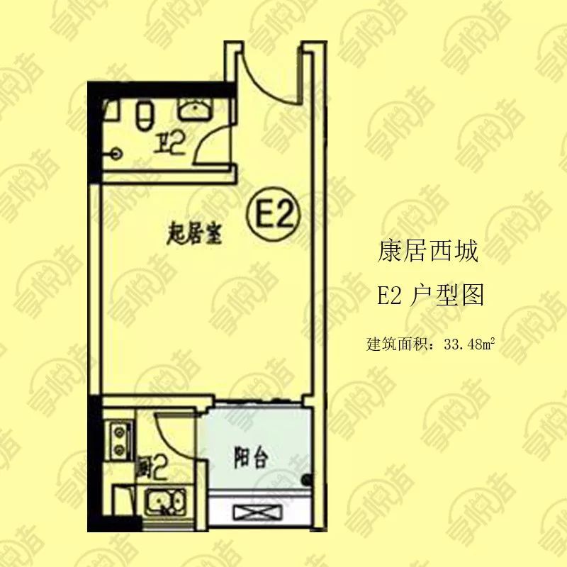 重庆公租房 > 重庆康居西城公租房户型图(面积 楼型) d4 二室一厅 58