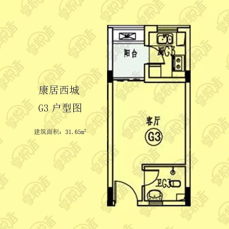 重庆公租房 > 重庆康居西城公租房户型图(面积 楼型) d4 二室一厅 58