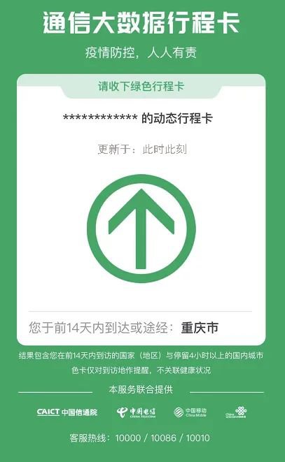 二 健康码和行程码均为绿色,近期只途径和到达重庆市的游客朋友可