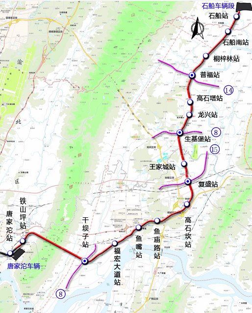 重庆轻轨4号线二期线路规划图