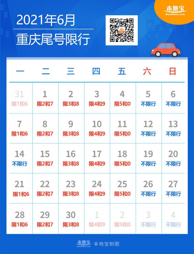 微信搜索并关注【重庆本地宝】官方公众号,发送【限行】即可获取限行