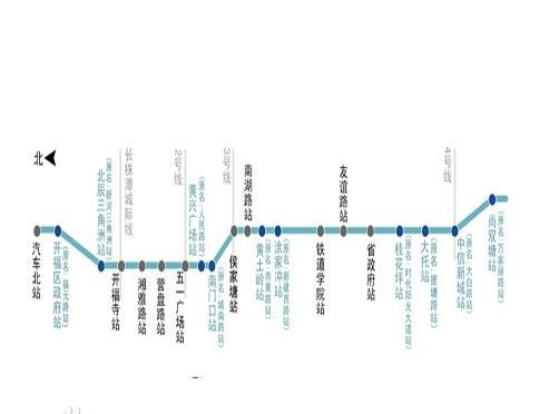 长沙地铁1号线线路图