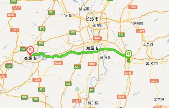 娄醴高速沿途走向:   东起醴陵与江西萍乡交界处的金鱼石,途经醴陵市图片