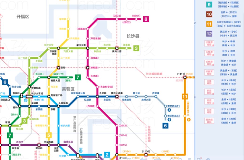 长沙地铁9号线线路图