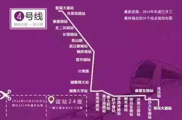 长沙地铁4号线最新消息（开通时间+站点+