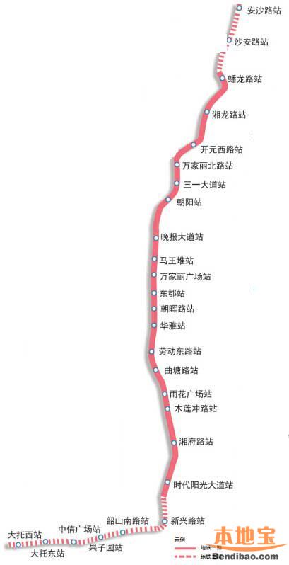 长沙地铁5线线路图