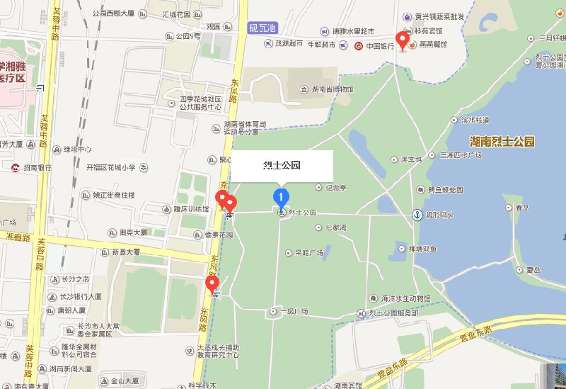 长沙烈士公园地图