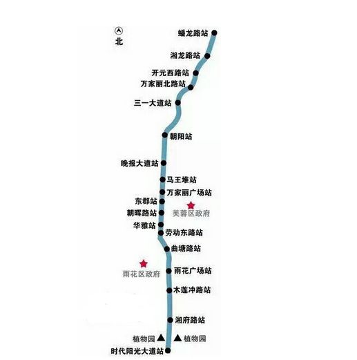 长沙地铁5号线线路图