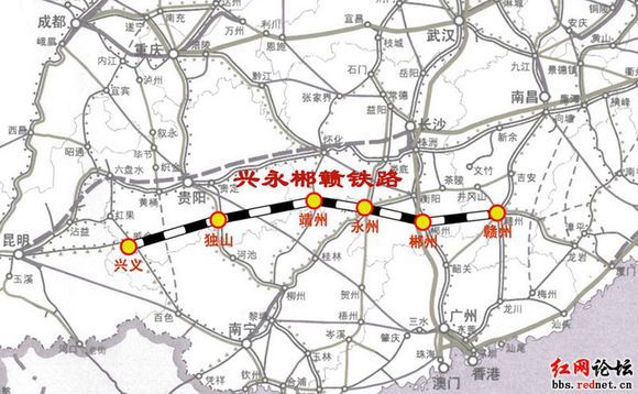 是贵州,湖南,江西三省以及昆明—厦门间的昆厦快速铁路的快速通道.图片