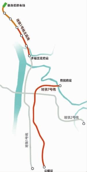 长沙地铁1号线北延线站点规划图开通时间