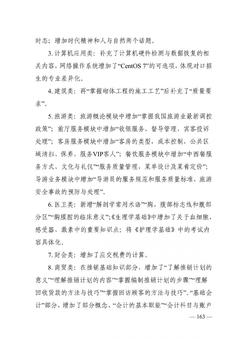 2022湖南普通高等学校对口招生考试基本要求及考试大纲修订说明