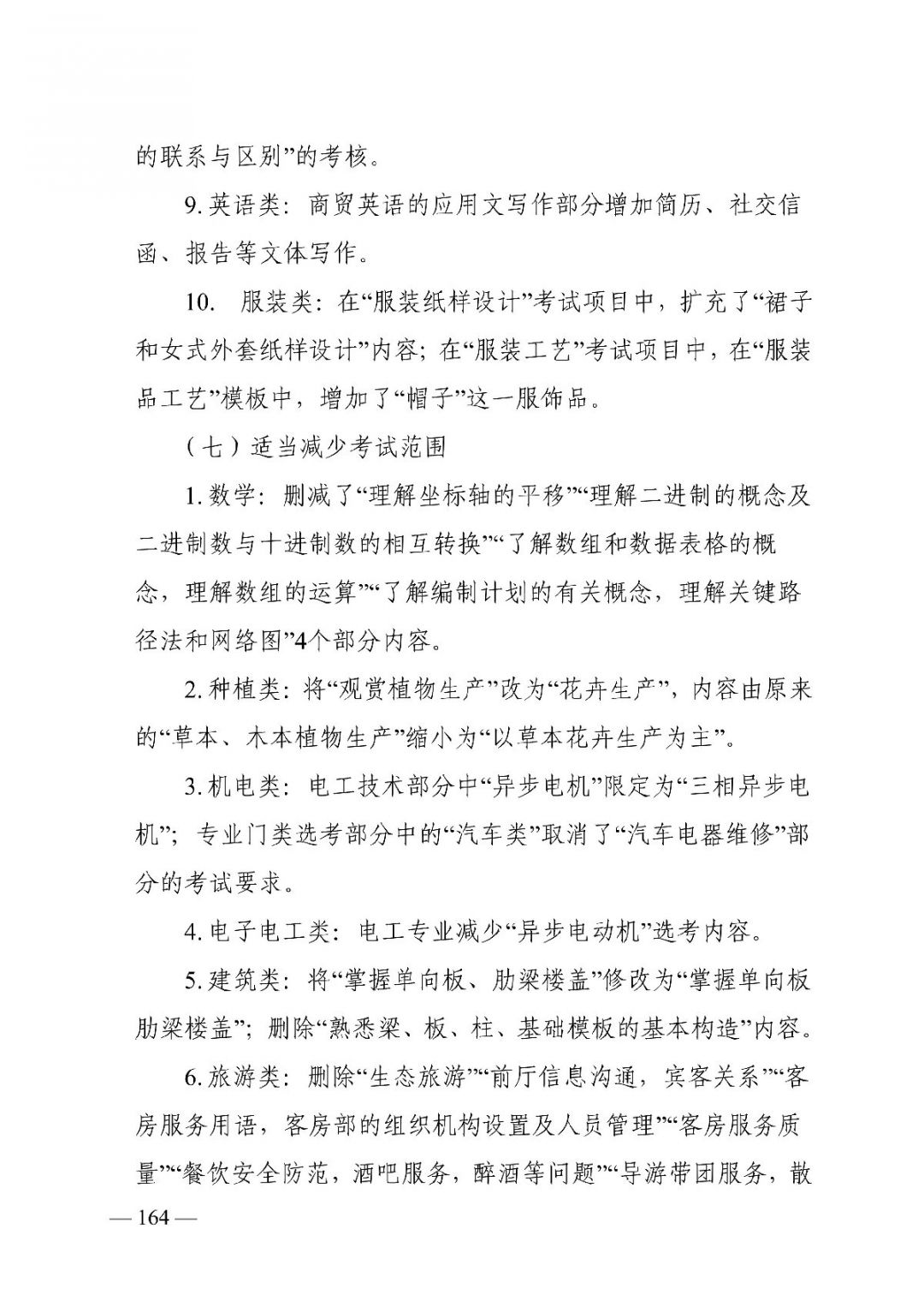 2022湖南普通高等学校对口招生考试基本要求及考试大纲修订说明