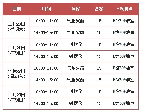 湖南省科学技术馆十一月周末科学营（报名入口+