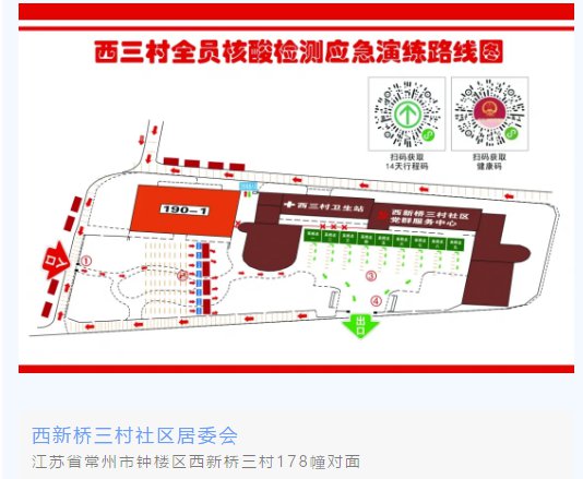 常州钟楼区荷花池街道全员核酸检测应急演练采样点位平面示意图