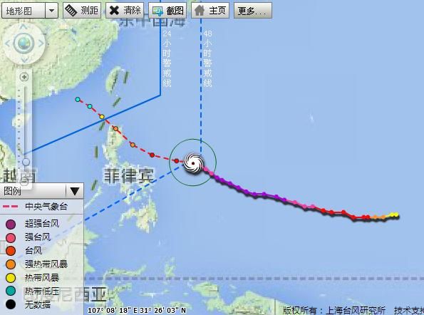 2015年第4号台风美莎克路径图