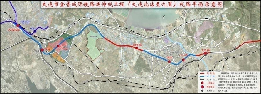 金普城际铁路延伸线线路图