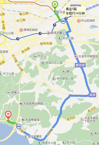 大连火车站到金沙滩交通路线(附图)