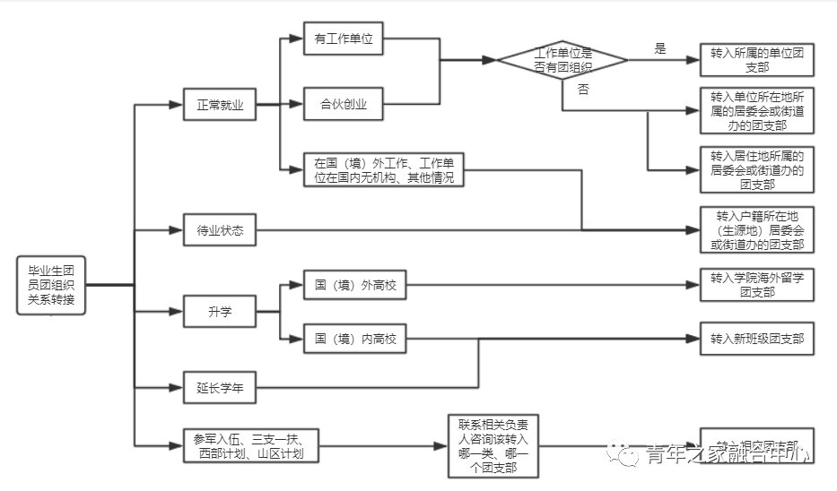 毕业生团组织关系转移流程图