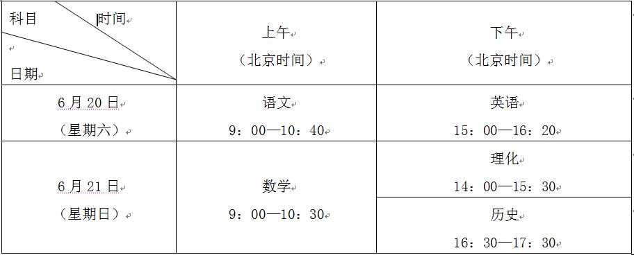 2015年深圳中考科目时间安排